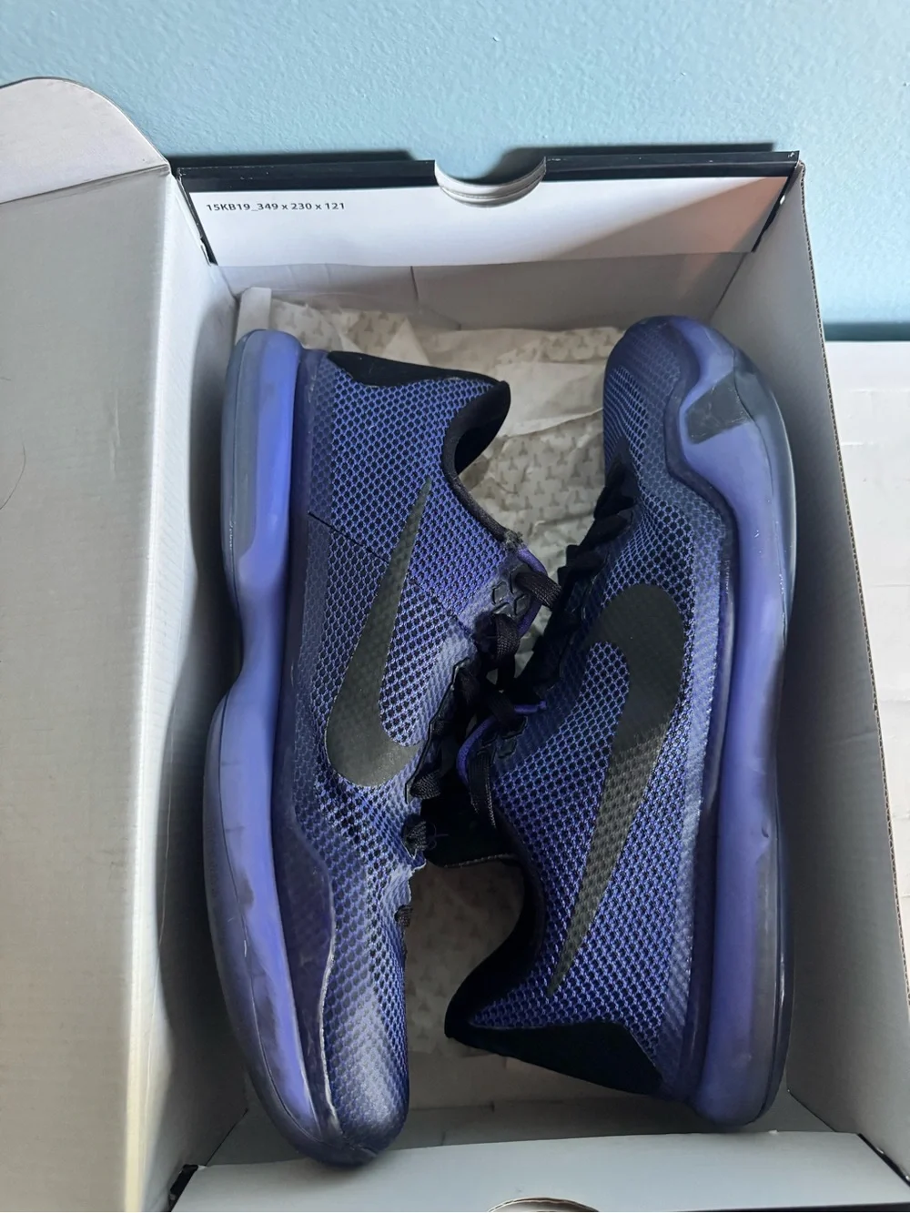 Nike Kobe X 10 Blackout Persian Violet Basketball Shoes Mens Size 11.5